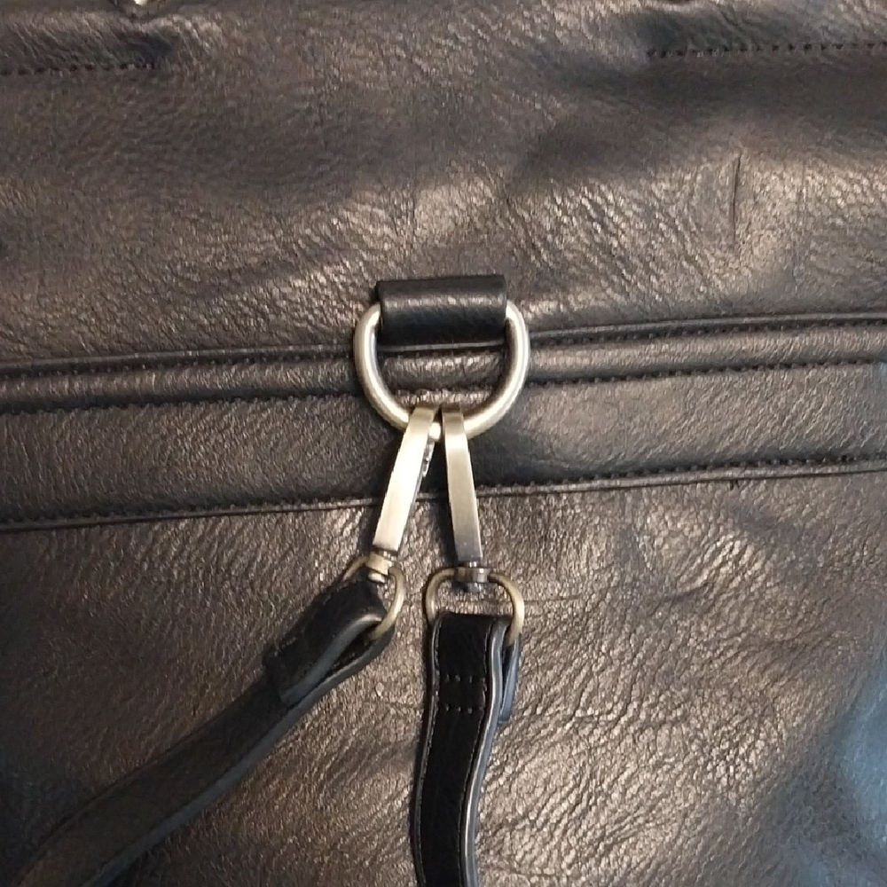 Antik Kraft Black Leather Backpack with Gold Accents - Picture 5 of 16